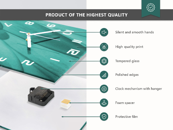Štvorcové hodiny Tráva