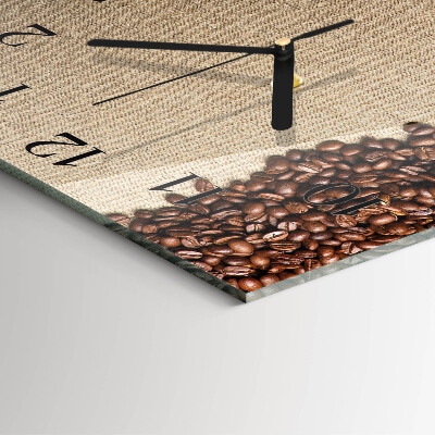 Štvorcové hodiny Kávové zrná