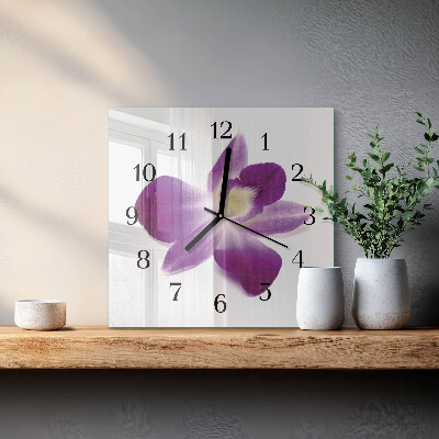 Štvorcové hodiny Kvet orchidey
