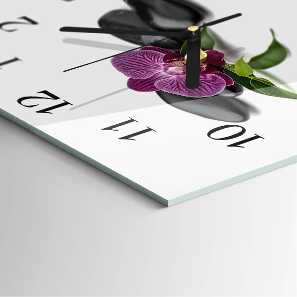 Štvorcové hodiny Orchidea