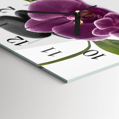 Štvorcové hodiny Orchidea