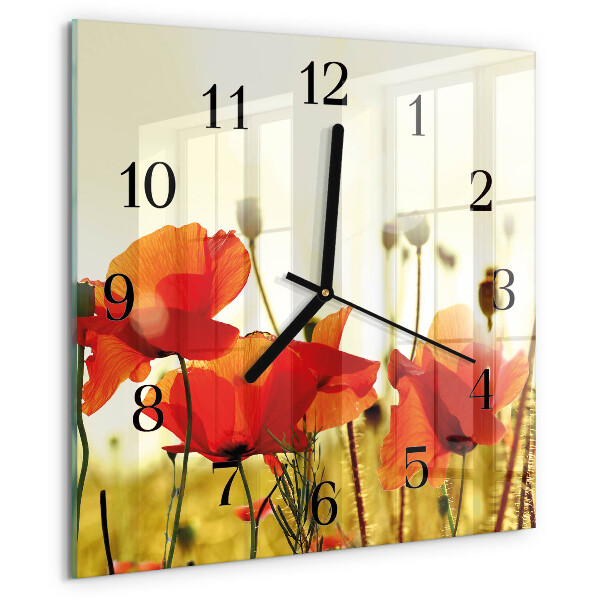 Štvorcové hodiny Vlčie maky