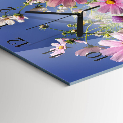 Štvorcové hodiny Kvety kozmosu