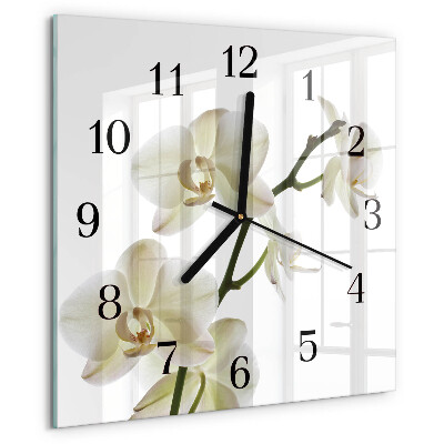 Štvorcové hodiny Orchidea