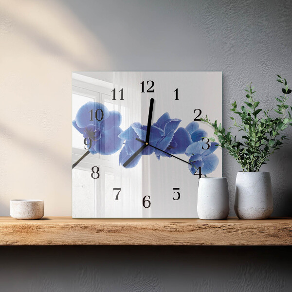 Štvorcové hodiny Orchidea
