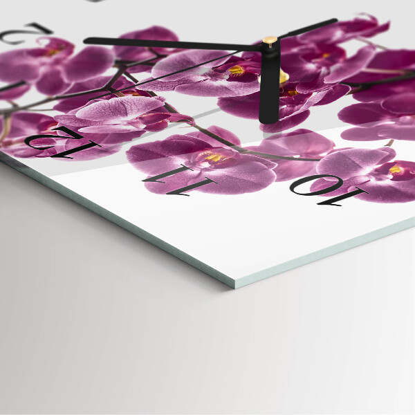 Štvorcové hodiny Orchidea