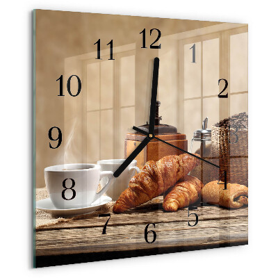 Štvorcové hodiny Croissanty