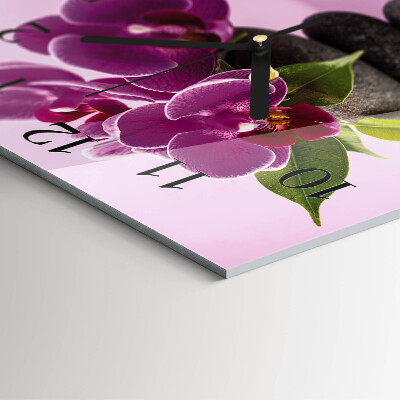 Štvorcové hodiny Orchidea