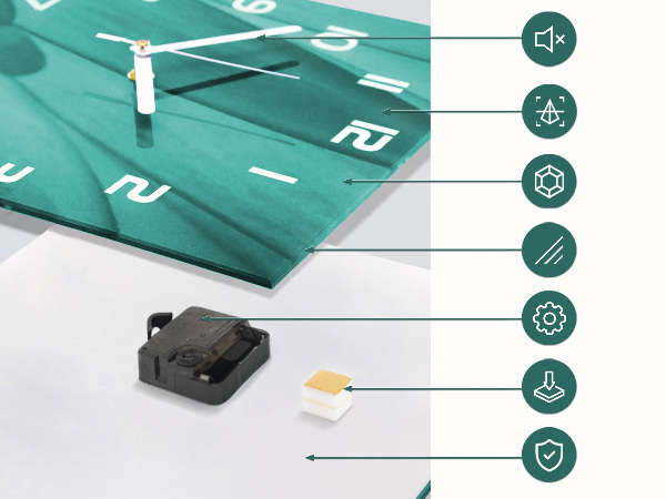 Štvorcové hodiny Kamene