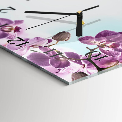 Štvorcové hodiny Orchidea