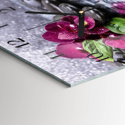 Štvorcové hodiny Orchidea