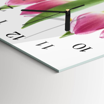 Štvorcové hodiny Tulipány