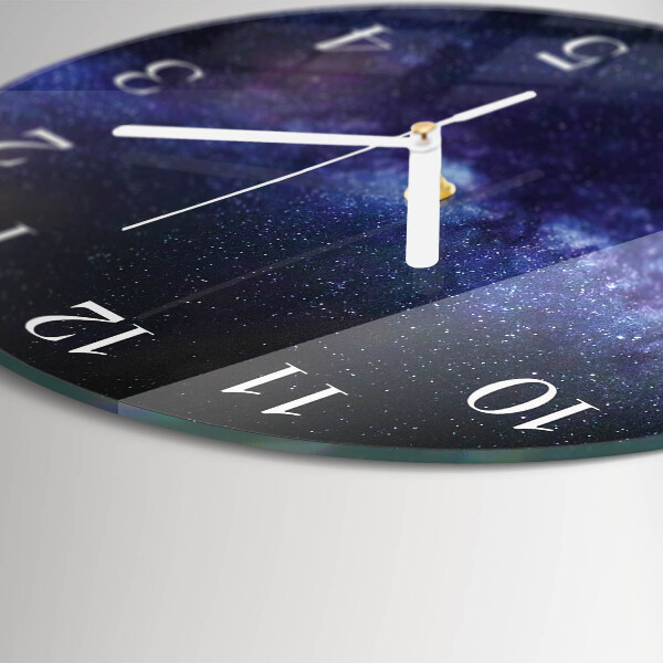 Okrúhle sklenené hodiny Galaxia
