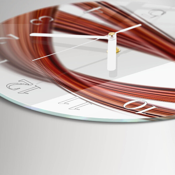 Okrúhle sklenené hodiny Abstraktné čiary