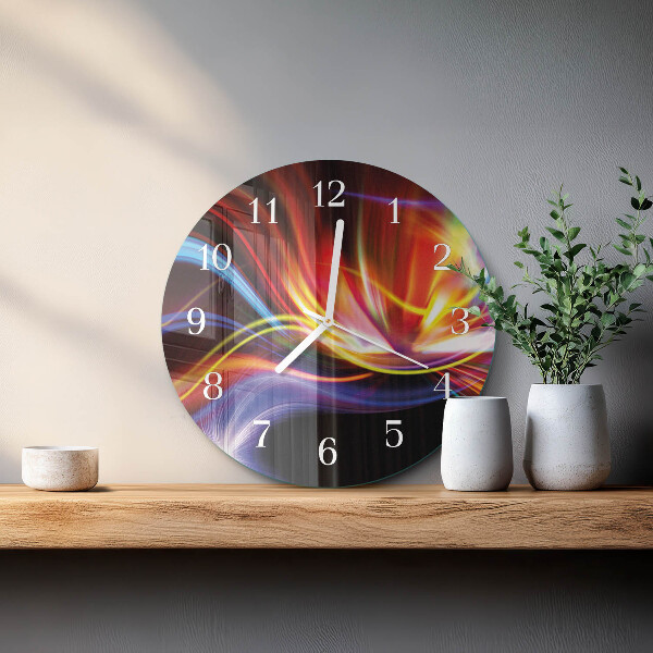 Okrúhle sklenené hodiny Abstraktné umenie