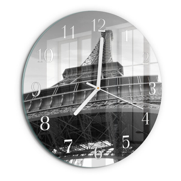 Okrúhle sklenené hodiny Eiffelova veža v Paríži