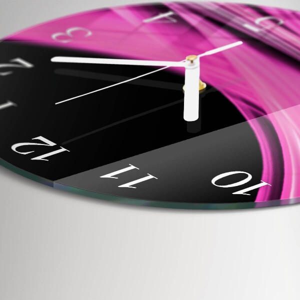Okrúhle sklenené hodiny Abstraktné čiary