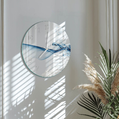 Okrúhle sklenené hodiny Abstraktný dym