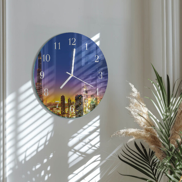 Okrúhle sklenené hodiny Horizont Dubaj