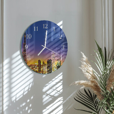 Okrúhle sklenené hodiny Horizont Dubaj
