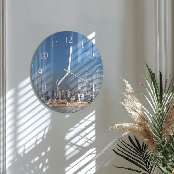 Okrúhle sklenené hodiny Dubajský horizont