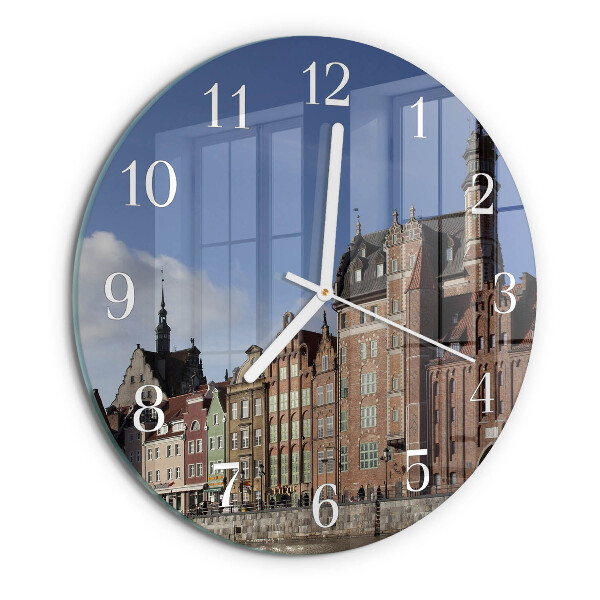 Okrúhle sklenené hodiny Gdansk