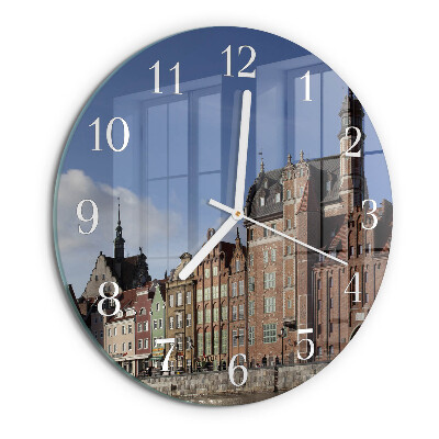 Okrúhle sklenené hodiny Gdansk