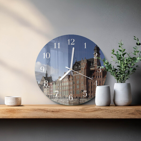 Okrúhle sklenené hodiny Gdansk