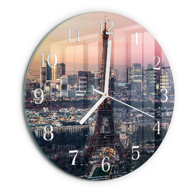 Okrúhle sklenené hodiny Eiffelova veža v Paríži
