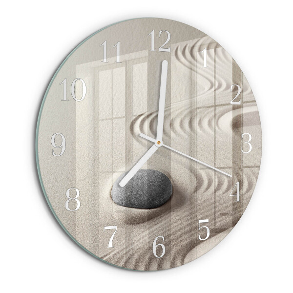 Okrúhle sklenené hodiny Kamenný piesok
