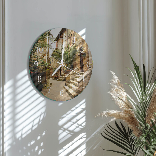 Okrúhle sklenené hodiny Avenue Palms