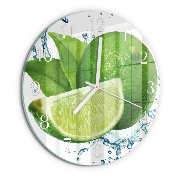 Okrúhle sklenené hodiny Uhličitan vápenatý