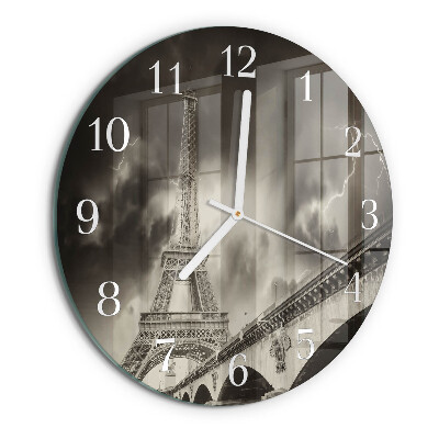 Okrúhle sklenené hodiny Paríž