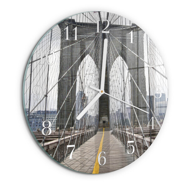 Okrúhle sklenené hodiny Brooklynský most