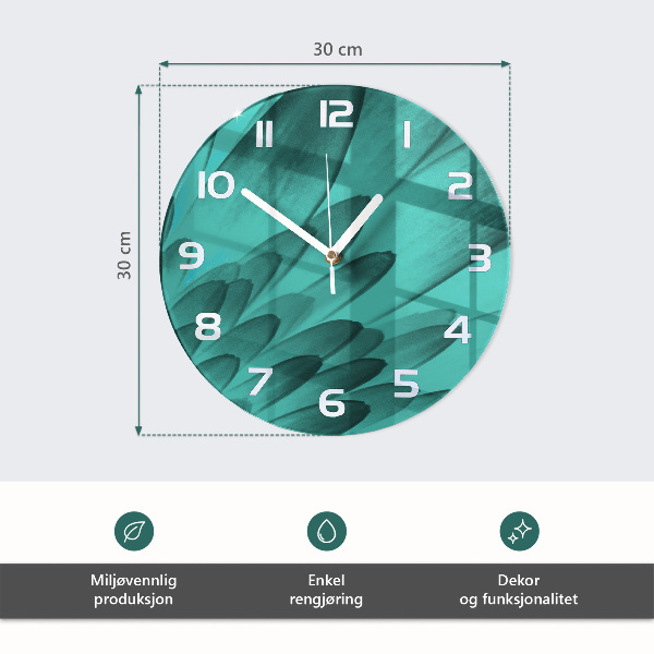 Okrúhle sklenené hodiny Káva