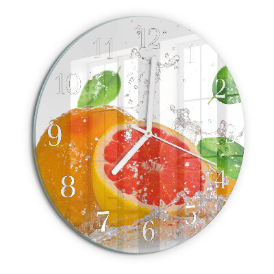 Okrúhle sklenené hodiny Grapefruit