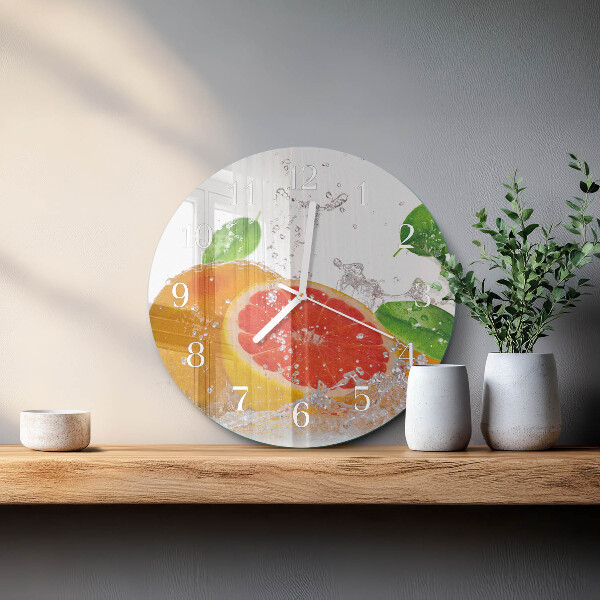 Okrúhle sklenené hodiny Grapefruit