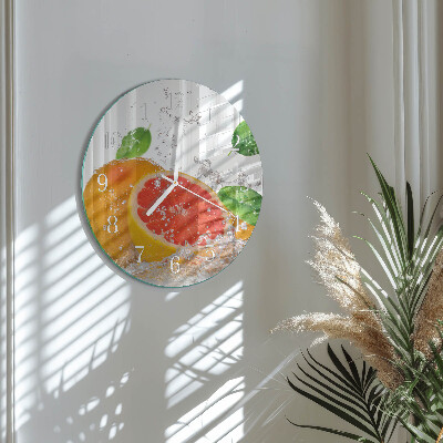 Okrúhle sklenené hodiny Grapefruit