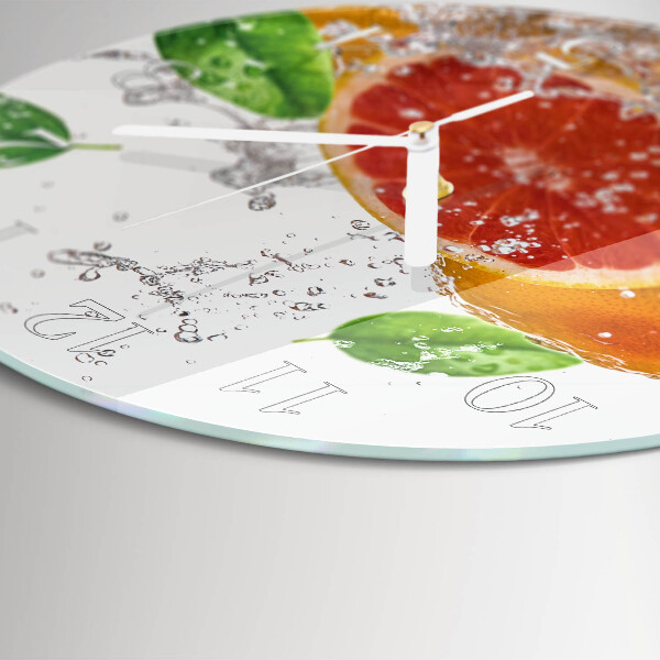 Okrúhle sklenené hodiny Grapefruit