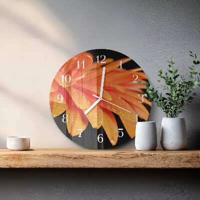 Okrúhle sklenené hodiny Gerbera
