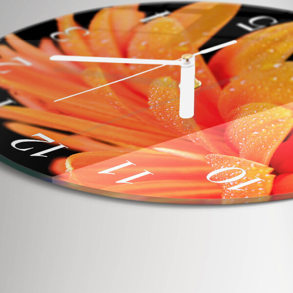 Okrúhle sklenené hodiny Gerbera