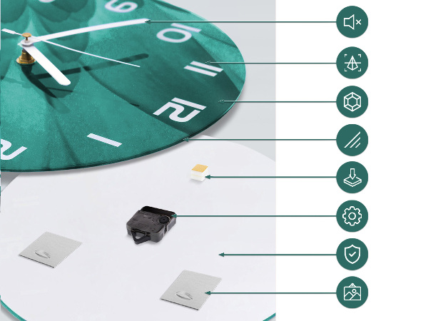 Okrúhle sklenené hodiny Kokosové orechy