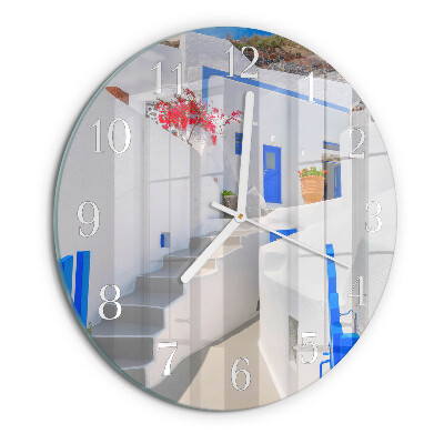 Okrúhle sklenené hodiny Santorini