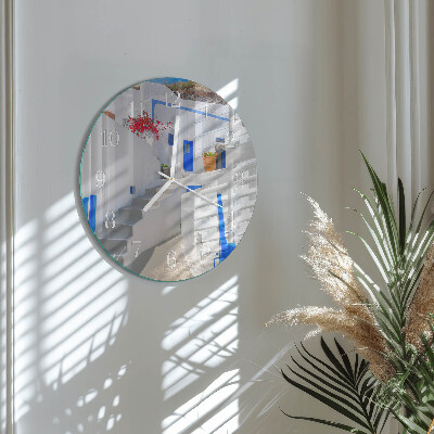 Okrúhle sklenené hodiny Santorini