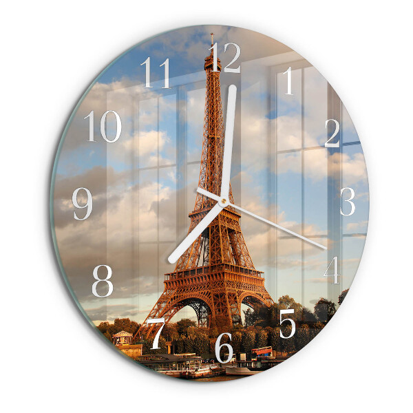 Okrúhle sklenené hodiny Paríž