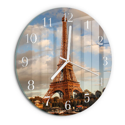 Okrúhle sklenené hodiny Paríž