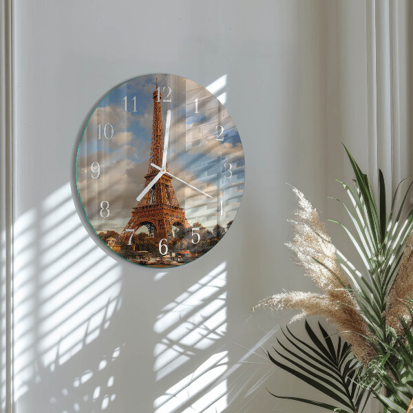 Okrúhle sklenené hodiny Paríž