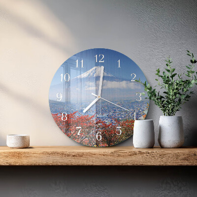 Okrúhle sklenené hodiny Hora