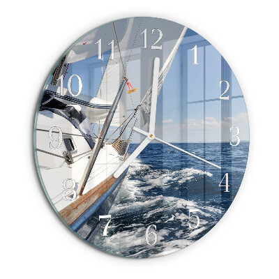 Okrúhle sklenené hodiny Jachta
