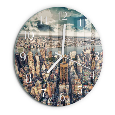 Okrúhle sklenené hodiny New York